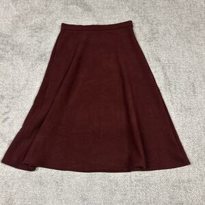OGL Maxi Skirt Womens Large Casual Solid Minimalist Long Maroon Wool Blend New